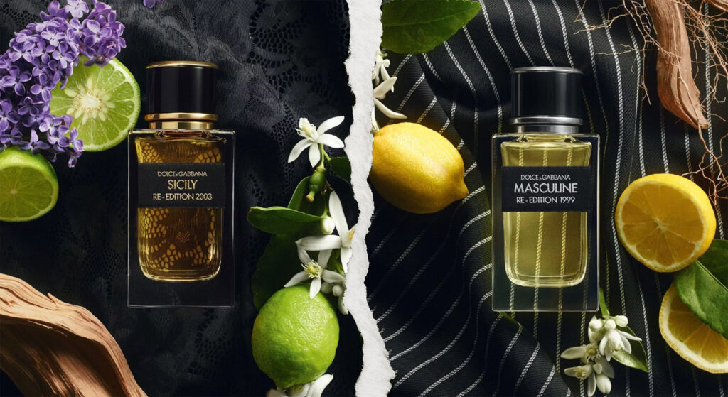 Dolce & Gabbana Re-Edition Kollektion – Sicily 2003 & Masculine 1999. Die Re-Edition Kollektion haucht den wertvollsten Duftikonen von Dolce & Gabbana neues Leben ein. Jede Kreation verbindet Geschichte mit Gegenwart und bewahrt zugleich künstlerisches Handwerk. Sicily Re-Edition 2003 und Masculine Re-Edition 1999 sind Zeugnisse zeitloser Parfumkunst.